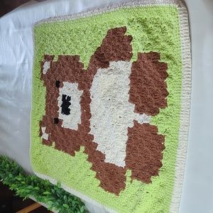 Hand crocheted bear c2c blanket baby blanket Afghan
